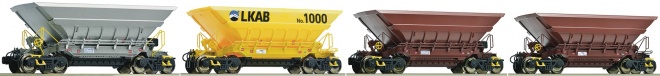 Set of 4 ore hopper cars<br /><a href='images/pictures/Roco/179185.jpg' target='_blank'>Full size image</a>